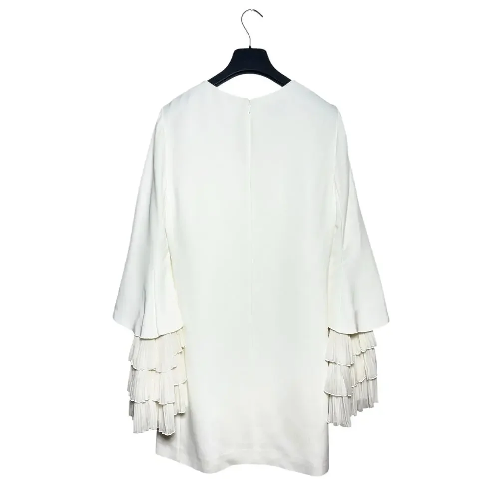 Giambattista Valli Ruffled Plissé-Silk And Cady Mini Dress 42 IT 6 US - Picture 4 of 9